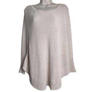 Sparrow Small (Anthropologie) Oversized Cream Open Knit Sweater Round Hem